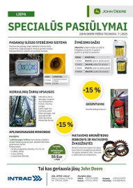 2025 m. Liepos mėn. specialūs JOHN DEERE pasiūlymai