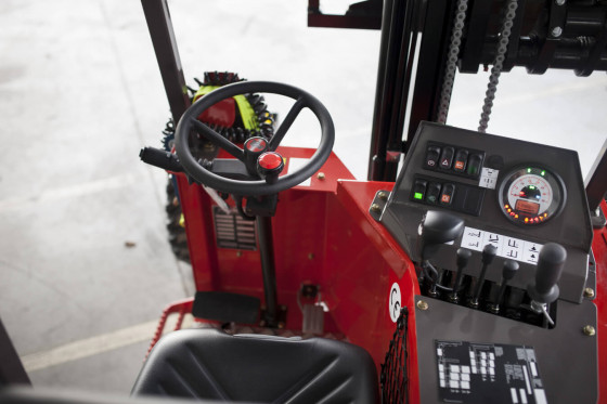 Truck-mounted MANITOU forklifts cab.