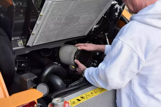 Simple daily maintenance of CASE skid steer loaders - easy access.