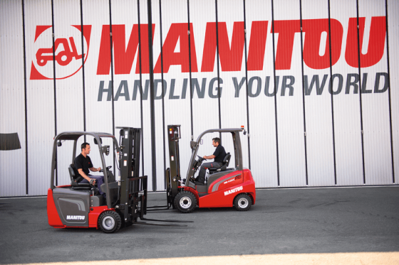 ME range MANITOU electric forklift trucks. 