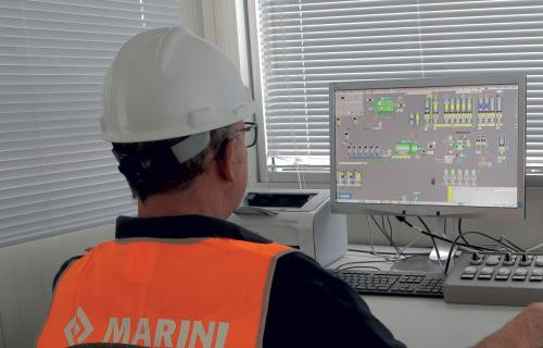 MARINI batch mix asphalt plant controll.