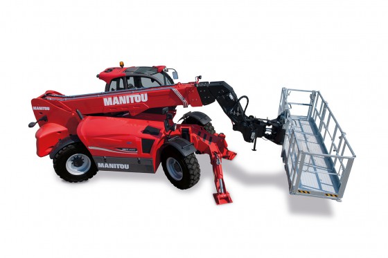 MANITOU MHT series telehandler with platform.