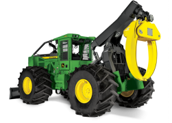 JOHN DEERE miško technika – skideris su griebtuvu.