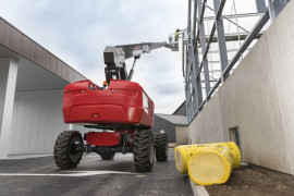 MANITOU TJ series aerial work platforms are off-road models with working heights up to 27.7 metres.
