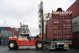 SVETRUCK loader for loading empty containers.