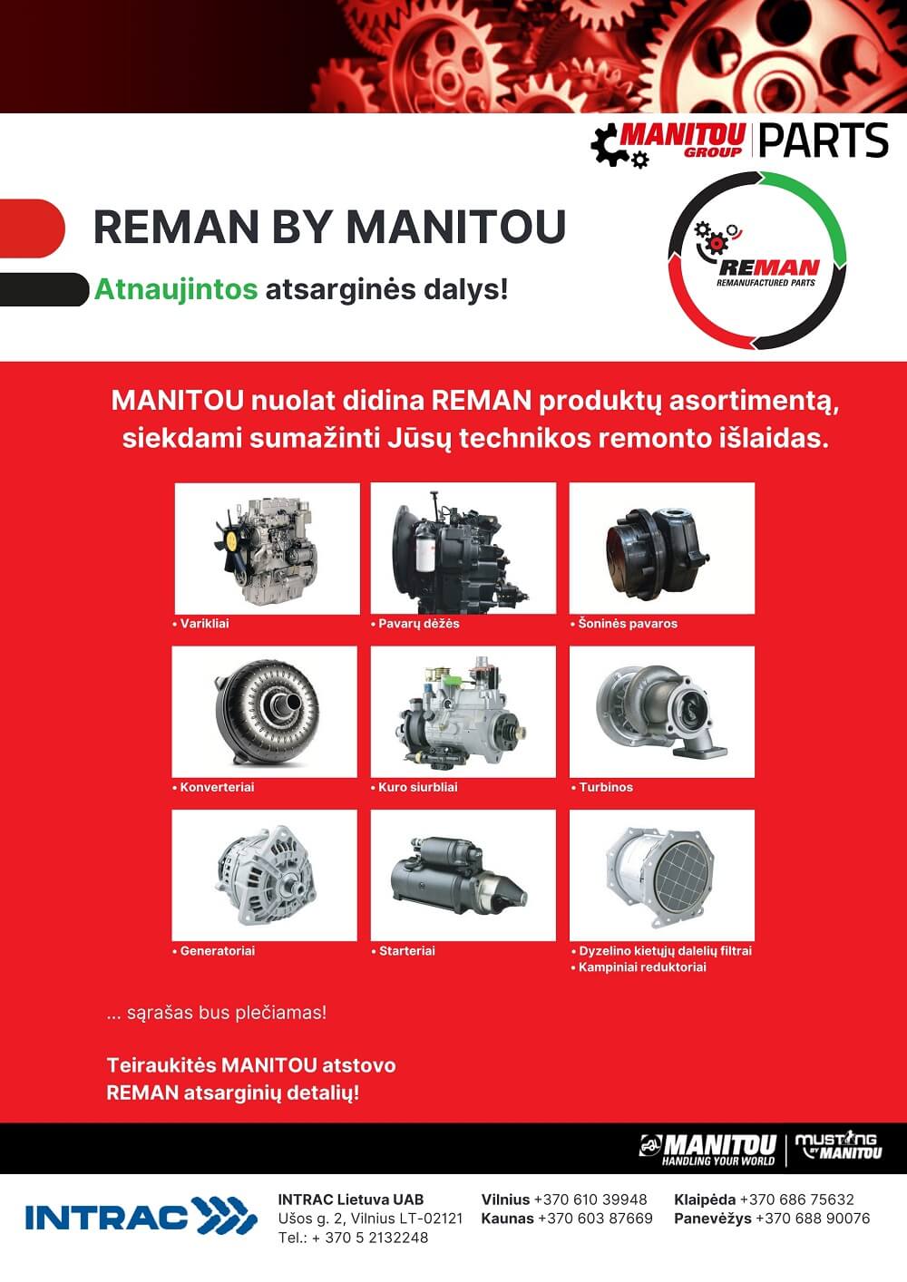 REMAN BY MANITOU – atnaujintos atsarginės dalys!